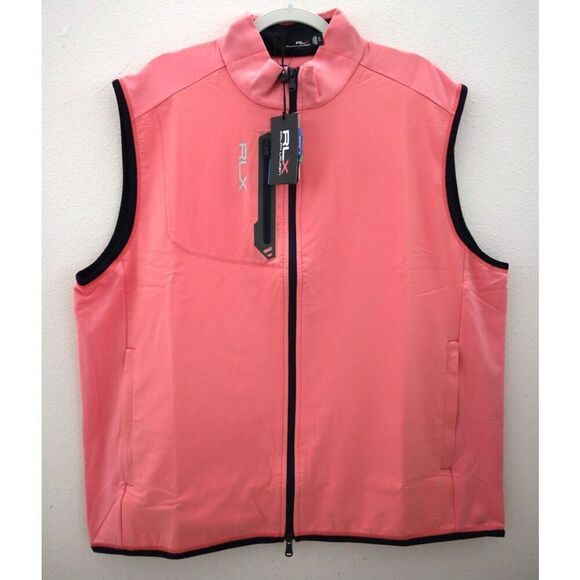 RLX x Ralph Lauren Men's Sz XL Pink Stretch French Terry Golf Vest - Picture 1 of 8